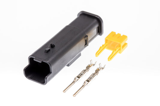 Connector  männlich  2 polig mit Crimpverbinder CSM10408