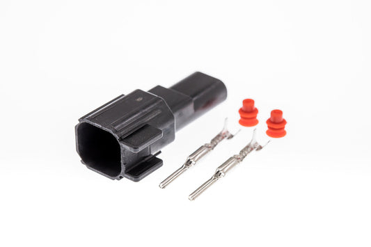 Connector  männlich  2 polig mit Einzeladerabdichtungen & Crimpverbinder CSM10419