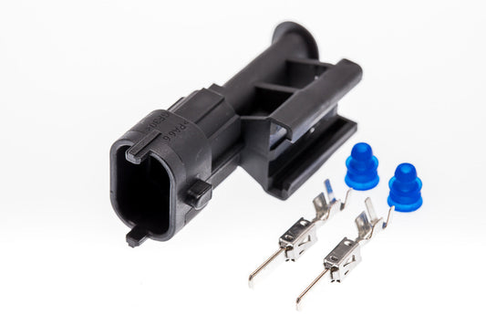 Connector  männlich  2 polig mit Einzeladerabdichtungen & Crimpverbinder CSM10449
