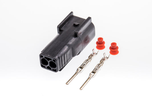 Connector  männlich  2 polig mit Einzeladerabdichtungen & Crimpverbinder CSM10451