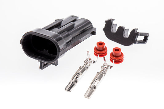 Connector  männlich  2 polig mit Einzeladerabdichtungen & Crimpverbinder CSM10456