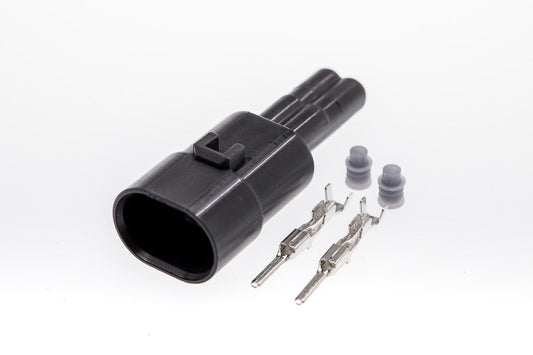 Connector  männlich  2 polig mit Einzeladerabdichtungen & Crimpverbinder CSM10461