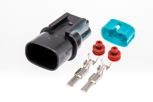 Connector  männlich  2 polig mit Einzeladerabdichtungen & Crimpverbinder CSM10467