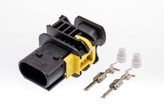 Connector  männlich  2 polig mit Einzeladerabdichtungen & Crimpverbinder CSM10478
