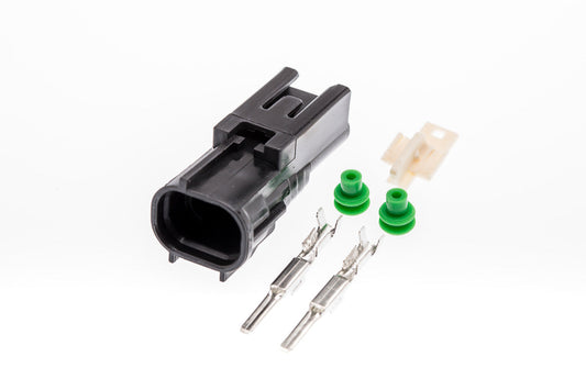 Connector  männlich  2 polig mit Einzeladerabdichtungen & Crimpverbinder CSM10484