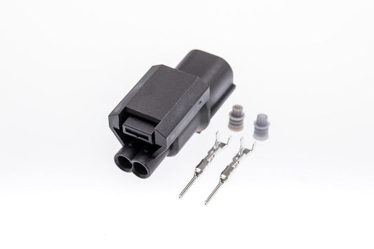 Connector  männlich  2 polig mit Einzeladerabdichtungen & Crimpverbinder CSM10495
