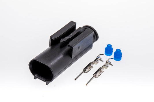 Connector  männlich  2 polig mit Einzeladerabdichtungen & Crimpverbinder CSM10527