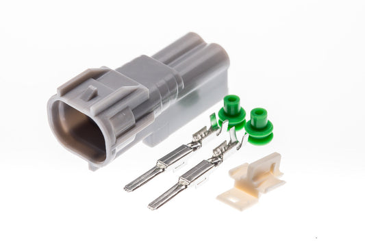 Connector  männlich  2 polig mit Einzeladerabdichtungen & Crimpverbinder CSM10548