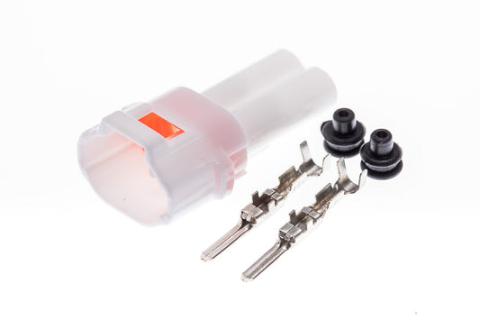 Connector  männlich  2 polig mit Einzeladerabdichtungen & Crimpverbinder CSM10555
