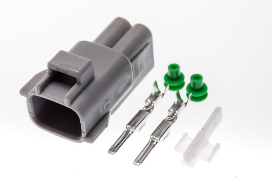 Connector  männlich  2 polig mit Einzeladerabdichtungen & Crimpverbinder CSM10574