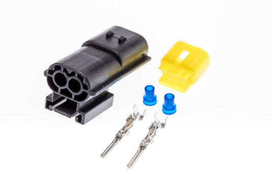 Connector  männlich  2 polig mit Einzeladerabdichtungen & Crimpverbinder CSM10581