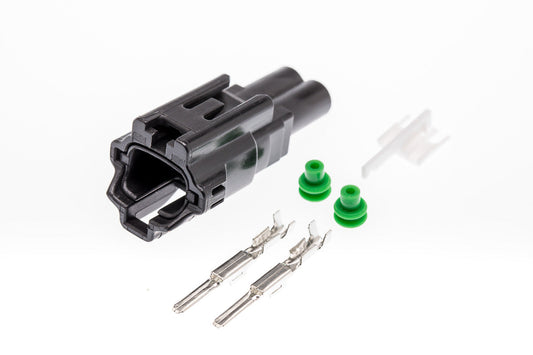 Connector  männlich  2 polig mit Einzeladerabdichtungen & Crimpverbinder CSM10603