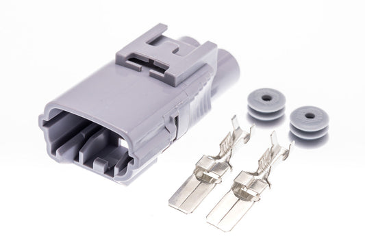 Connector  männlich  2 polig mit Einzeladerabdichtungen & Crimpverbinder CSM10604