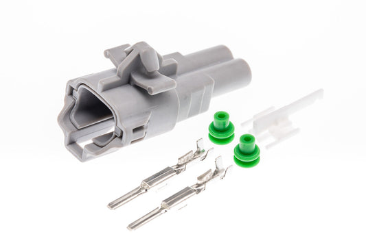 Connector  männlich  2 polig mit Einzeladerabdichtungen & Crimpverbinder CSM10606