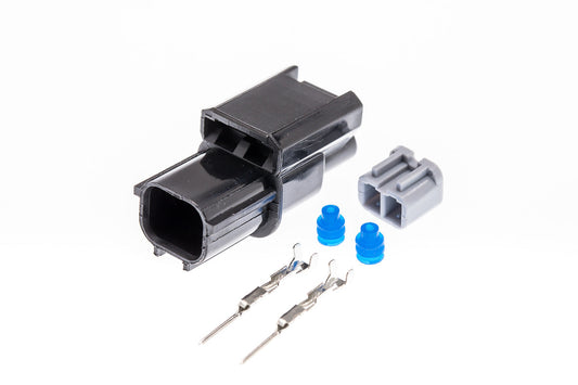 Connector  männlich  2 polig mit Einzeladerabdichtungen & Crimpverbinder CSM10607