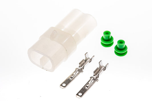 Connector  männlich  2 polig mit Einzeladerabdichtungen & Crimpverbinder CSM10609