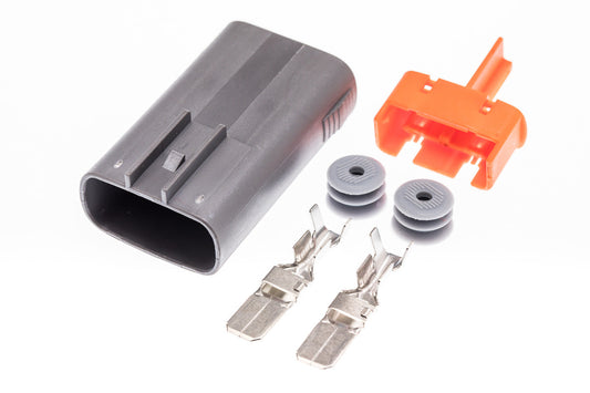 Connector  männlich  2 polig mit Einzeladerabdichtungen & Crimpverbinder CSM10615