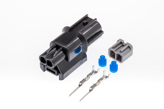 Connector  männlich  2 polig mit Einzeladerabdichtungen & Crimpverbinder CSM10621