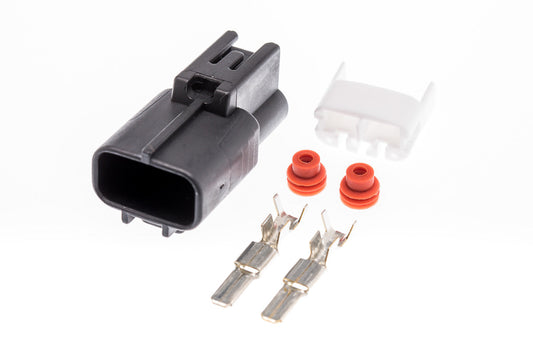 Connector  männlich  2 polig mit Einzeladerabdichtungen & Crimpverbinder CSM10624