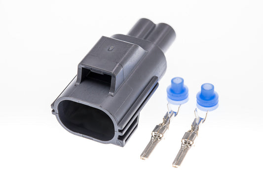 Connector  männlich  2 polig mit Einzeladerabdichtungen & Crimpverbinder CSM10629
