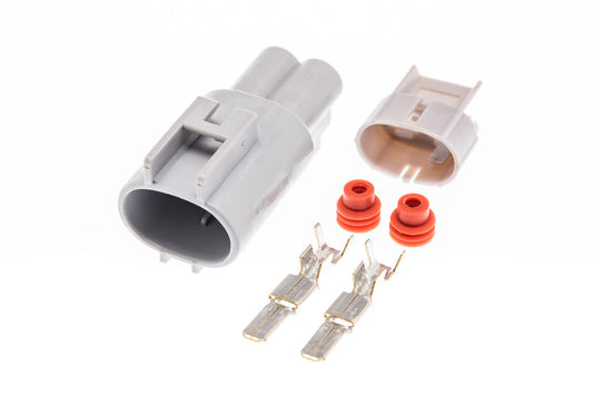 Connector  männlich  2 polig mit Einzeladerabdichtungen & Crimpverbinder CSM10656