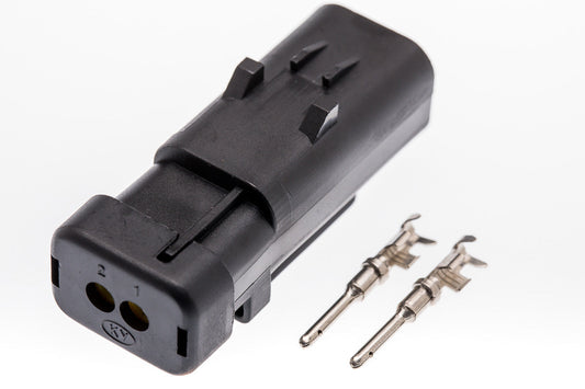 Connector  männlich  2 polig mit Crimpverbinder CSM10674