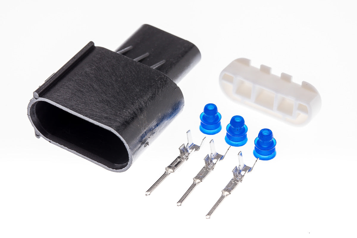 Connector  männlich  3 polig mit Einzeladerabdichtungen & Crimpverbinder CSM11186