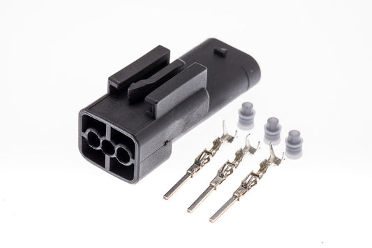 Connector  männlich  3 polig mit Einzeladerabdichtungen & Crimpverbinder CSM11197