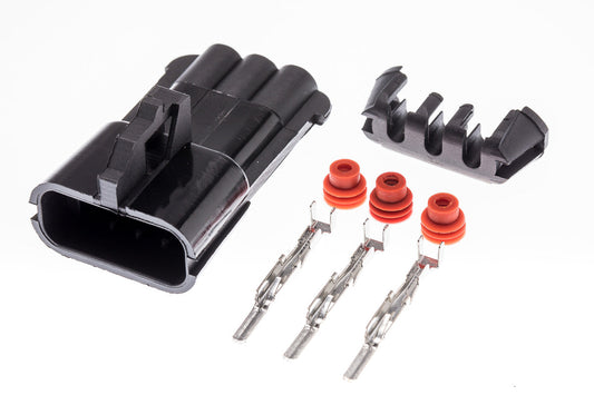 Connector  männlich  3 polig mit Einzeladerabdichtungen & Crimpverbinder CSM11211