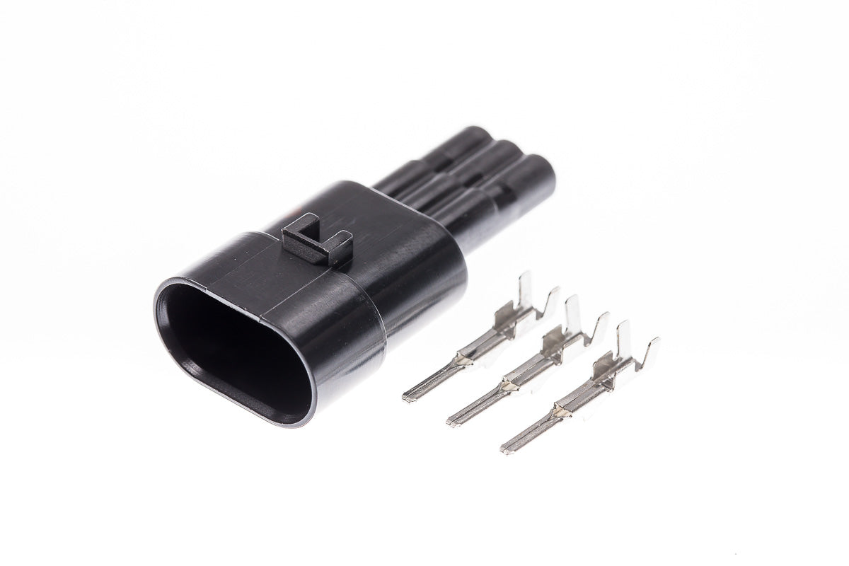 Connector  männlich  3 polig mit Einzeladerabdichtungen & Crimpverbinder CSM11280