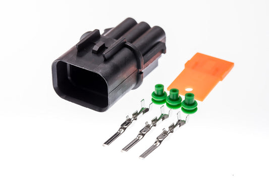 Connector  männlich  3 polig mit Einzeladerabdichtungen & Crimpverbinder CSM11322