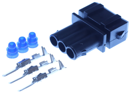 Connector  männlich  3 polig mit Einzeladerabdichtungen & Crimpverbinder CSM11425