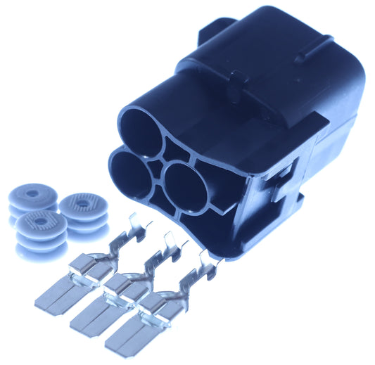 Connector  männlich  3 polig mit Einzeladerabdichtungen & Crimpverbinder CSM11457