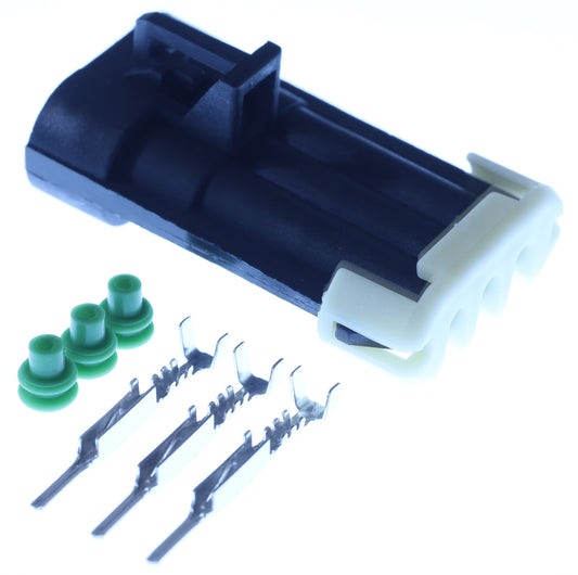 Connector  männlich  3 polig mit Einzeladerabdichtungen & Crimpverbinder CSM11461