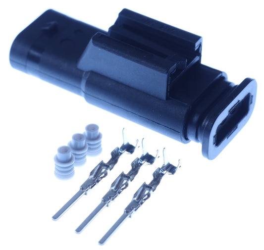 Connector  männlich  3 polig mit Einzeladerabdichtungen & Crimpverbinder CSM11484
