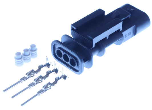 Connector  männlich  3 polig mit Einzeladerabdichtungen & Crimpverbinder CSM11494