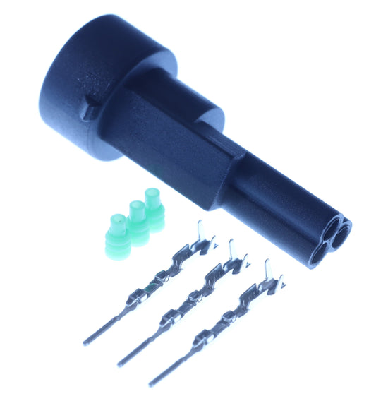 Connector  männlich  3 polig mit Einzeladerabdichtungen & Crimpverbinder CSM11536