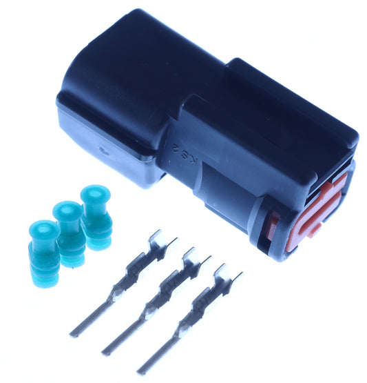 Connector  männlich  3 polig mit Einzeladerabdichtungen & Crimpverbinder CSM11546