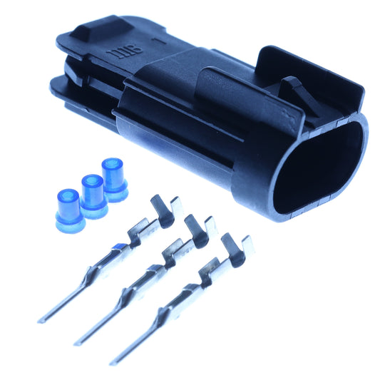 Connector  männlich  3 polig mit Einzeladerabdichtungen & Crimpverbinder CSM11553