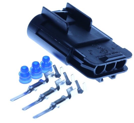 Connector  männlich  3 polig mit Einzeladerabdichtungen & Crimpverbinder CSM11555