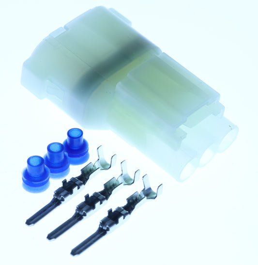Connector  männlich  3 polig mit Einzeladerabdichtungen & Crimpverbinder CSM11557