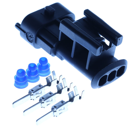 Connector  männlich  3 polig mit Einzeladerabdichtungen & Crimpverbinder CSM11581