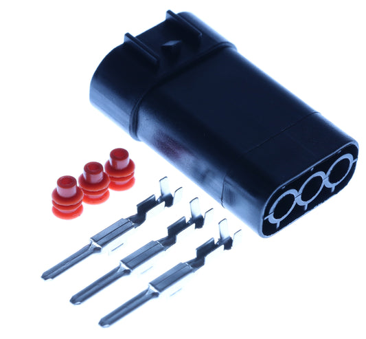 Connector  männlich  3 polig mit Einzeladerabdichtungen & Crimpverbinder CSM11588