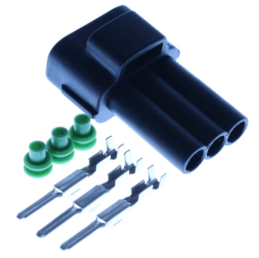 Connector  männlich  3 polig mit Einzeladerabdichtungen & Crimpverbinder CSM11595